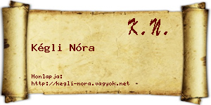 Kégli Nóra névjegykártya