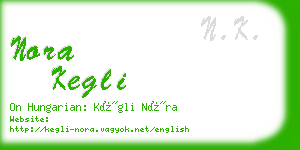 nora kegli business card